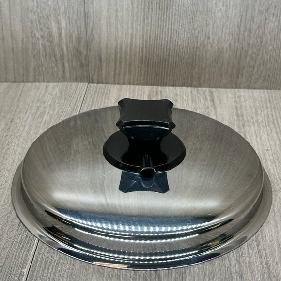 Stainless Steel Replacement Lid w/ Black Lid Knob Handle Easy Clean Round Silver - Picture 5 of 8